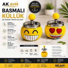 Ak Avm Basmalı Küllük Metal Döner Küllük Kapaklı Masaüstü Küllük Dekoratif Küllük