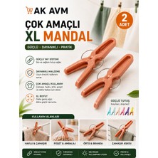 Ak Avm 2'li Xl Çok Amaçlı Büyük Mandal Güçlü Yaylı Sezlong Havlu Örtü Mandalı