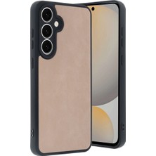Eco Port Samsung Galaxy S24 Fe Kılıf Aras Deri Kapak - Pudra - Pudra