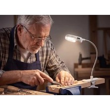 1001 Fırça Mandallı LED Kitap Okuma Lambası Esnek Yaylı Boyun, Pilli, Klipsli Tasarım Kitap, Masa, Yatak Başı Için Okuma Işığı