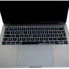 Genelec Macbook Klavye Koruyucu A1534 A1708 Uyumlu Türkçe F Baskılı Silikon Klavye Koruyucu Uk Enter Siyah