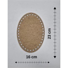 Mu Art Ahşap Ahşap 23X16 cm 1 Ad Oval Tepsi Örgü Plakası Supla Delikli Altlık Tığ Taban Işi Sepet Tabanı