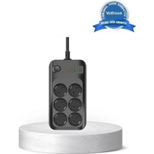 Epilons Akım Korumalı 6’lı Priz 2xusb 2xtype-C Çıkış Yüksek Gerilim Koruma Çoklu Priz Çoğaltıcı