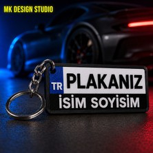 MK Design Kişiye Özel Plaka ve Isim Yazılı 3D Araba Anahtarlığı