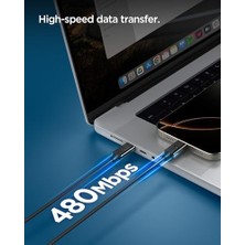 Usb-C To Usb-C 2 Metre Kablo 60W Güç/pps 2.0 Desteği Super Hızlı Şarj / 480 Mbps Data Aktarım Hızı Type-C Ekstra Dayanıklı - ACA08720
