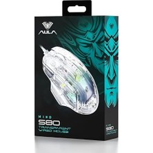 Aula S80 7200DPI 7 Tuşlu Rgb Şeffaf Optik Oyuncu Mouse