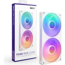 Nzxt F240 Rgb Core Tek Çerçeve Fan Ünitesi, 240MM, 2x 120MM Rgb Fan Dahil, Hız ve Aydınlatma Kontrolü, Yüksek Statik Basınç ve Hava Akışı, 8 Argb Led, Beyaz