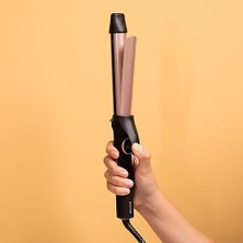 Bamba Surfcare Curly Sphere Saç Maşası, 28 mm Seramik ve Turmalin Silindir, Daha Az Elektriklenme, LCD Ekran, 120-210°C, 360° Döner 1,8 M Kablo, Otomatik Kapanma, Soğuk Uç