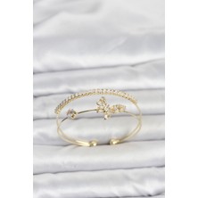 Pirinç Gold Renk Kelebek Model Kadın Bileklik
