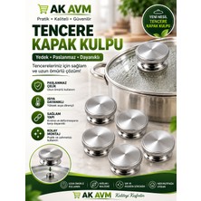 Ak Avm Paslanmaz Çelik Tencere Kapak Kulpu Yedek Kulp Isıya Dayanıklı 2'li Set
