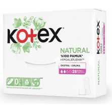 Kotex Natural Normal+ 28’li Günlük Ped %100 Pamuk