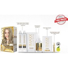 Serisi 24K Altın Parçacıklı Serum ile 1 Kutu 2 x 50 ml ve Geliştiriciler Saç Boyası (Elma Sarısı 9.1)