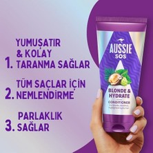 Aussie Sos Blonde & Hydrate Açık Renk Boyalı, Röfleli ve Gri Saçlar Için Saç Kremi 350ML