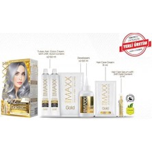 Serisi 24K Altın Parçacıklı Serum ile 1 Kutu 2 x 50 ml ve Geliştiriciler Saç Boyası (Füme Gri 0.01)
