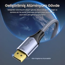 Displayport 16K 60Hz 8k 240Hz 4K 240Hz 80 Gbps Hdr Arc Örgülü Dp 2.1 Kablo 1.5 Metre