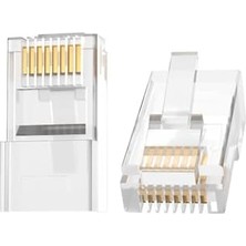 CAT6E 8P8C Ethernet Konnektörü Altın Kaplama 102 Adet