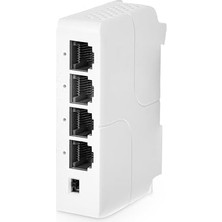 Mokerlink 4 Port Poe Uzatıcı, Ieee 802.3 Af/at Poe Tekrarlayıcı, 100 Mbit/s, 1 Poe Girişi, 3 Poe Çıkış, Duvar ve Dın Ray Montajı Için Poe Geçiş Anahtarı