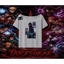 Tarzsokak Obito Uchiha Naruto Anime Karakteri Kadın Kayık Yaka Tişört Beyaz