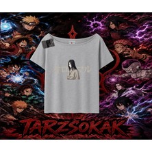 Tarzsokak Orochimaru Naruto Anime Karakter Kadın Kayık Yaka Tişört Beyaz