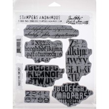 Tim Holtz - Stampers Anon CMS397 Faded Tim Holtz Stamp Cling Rbbr Damga Seti, Fadd, Gizli Tip, Tek Beden
