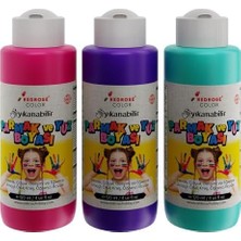 Mor, Fuşya, Turkuaz Parmak Boyası 3'lü Set 3X120 ml