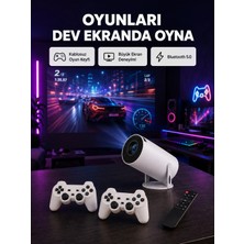 Shopwave 4K Wi-Fi 6 Projeksiyon Cihazı – 10.000+ Oyun Desteği, Kablosuz Bağlantı ve Çoklu Giriş Portları Yeni Nesil