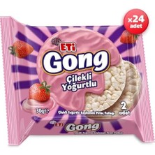Gong Çilekli Yoğurtlu Kaplamalı Pirinç Patlağı 30 G x 24 Adet