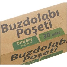 Doğada Çözünür Buzdolabı Poşeti, Orta Boy, 24 x 38 Cm, 30 Yaprak