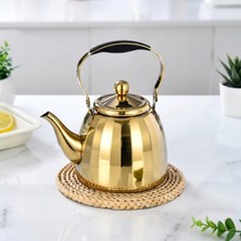 Empressco Altın Sarısı Gold Lüks Paslanmaz Çelik Bitki Çayı Demliği ve Çaydanlık - 1000 ml / 1 L