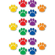 Teacher Created Resources Magnetic Accents, Colourful Paw Prints (77207.0)