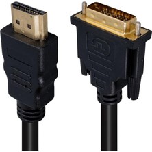 12002 HDMI Erkek - DVI Erkek 24+1 Gold Uçlu 1.5 Metre Kaliteli, Uzun Ömürlü Kullanım HDMI DVI Kablo