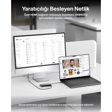Usb-C Hub, 7 Portlu, 60 Hz’de 4K HDMI Ekran Desteği, Sd ve Microsd Yuvaları, 100 W Güç Iletimi, 5 Gbps Veri Aktarımı, Macbook, iPad Pro, Chromebook Için Usb-C Çoklu Port Adaptörü, HDMI 2.0, Gri