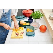 - Multi Bowl Cirqula Rectangular - Kapaklı Saklama Kabı - Buzdolabı Için Hava Geçirmez Saklama Kutusu, Mikrodalga Fırın Kabı ve Saklama Kabı Olarak Uygundur - 2000 ml - Denim