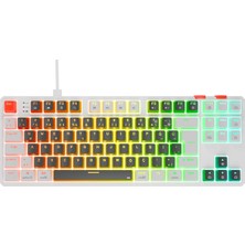 Yoru Tkl Gri/beyaz Type-C Bağlantılı Outemu Red Swich Q Mekanik Gaming Oyuncu Klavye Rgb