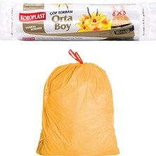 Vanilya Kokulu Orta Boy Büzgülü Çöp Poşeti 15'li 55X60 Cm, Kolay Bağlanır Kokulu Büzgülü Orta Boy Çöp Torbası, Sızdırmaz, Yırtılmaz, Geri Dönüştürülebilir Atık Torbası, Güçlü Çöp Poşeti