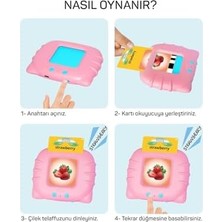 Erken Öğrenim Kartları- Ingilizce Konuşan Sesli Flash Kartlar 112 Kart 224 Görsel Pembe
