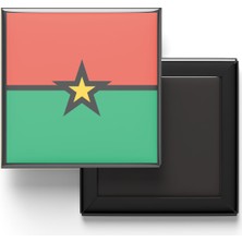 İberk Buzdolap Magneti Burkina Faso Ouagadougou Bayrağı - Vektörel Bayrak