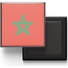 İberk Buzdolap Magneti Fas Morocco Rabat Bayrağı - Vektörel Bayrak