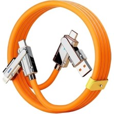 A6019 USB Type C Lightning 4 In 1 Hızlı Şarj Data Kablosu Çevirici Dönüştürücü Adaptör 100-120W - 1m
