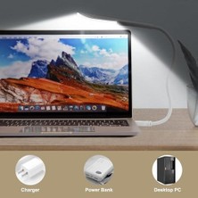 USB Lamba, Kısılabilir USB Işık, 2,8W Esnek Klavye Işığı, Pc Bilgisayar Için, 14 LED Inci, 3 Kademeli Ayarlanabilir Parlaklık, Açma/kapama Dokunmatik Şalteri, D10 USB LED (Beyaz)