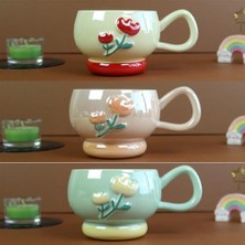 Pastel Çiçek Seramik Kahve Kupası BM-2364