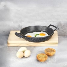 2'li Granit Alüminyum Döküm Sahan Seti | Yapışmaz Yumurta & Kızartma Tavası | Granit Omlet Tavası (18CM + 20CM) | Eşit Isı Dağılımı ve Dayanıklı (18CM 1 Adet)