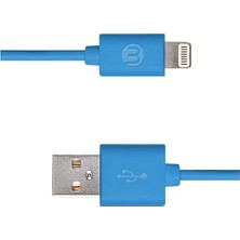 Mojue 3DK34 Lightning Şarj Kablosu, 1 Metre,mavi