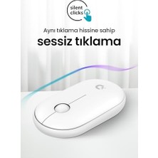 Daxi MX300 Mobile Pro Sessiz Kablosuz Mouse Bluetooth ve 2.4ghz Wireless Bağlantı (Beyaz)