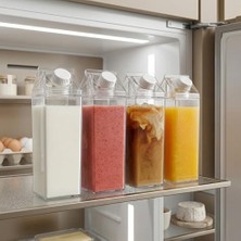 Süt Kutusu Şeklinde Bardak, 500 ml Geniş Kapasite, Dayanıklı Mika Yapı, Saydam Tasarım, Ev Ofis Restoran Için Kullanıma Uygun Süt Kutusu Tasarımlı Çay Kahve Espresso Latte Sunum Bardağı