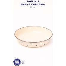 Black Cupid Emaye Bowl Tabağı - Bowl Kase - Salata Kasesi - Sunum Kasesi