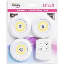 Elitled 12V Kumandalı Portatif LED Spot Lamba 3’lü Set