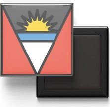 İberk Buzdolap Magneti Antigua ve Barbuda Saint John's Bayrağı - Vektörel Bayrak