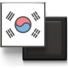 İberk Buzdolap Magneti Güney Kore South Korea Seul Bayrağı - Vektörel Bayrak