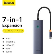 7W1 Ultrajoy 7 Bağlantı Noktalı Hub (Usb-C'den 1xHDMI4K@30Hz+2xUSB 3.0+1XPD+RJ45+SD/TF3.0)